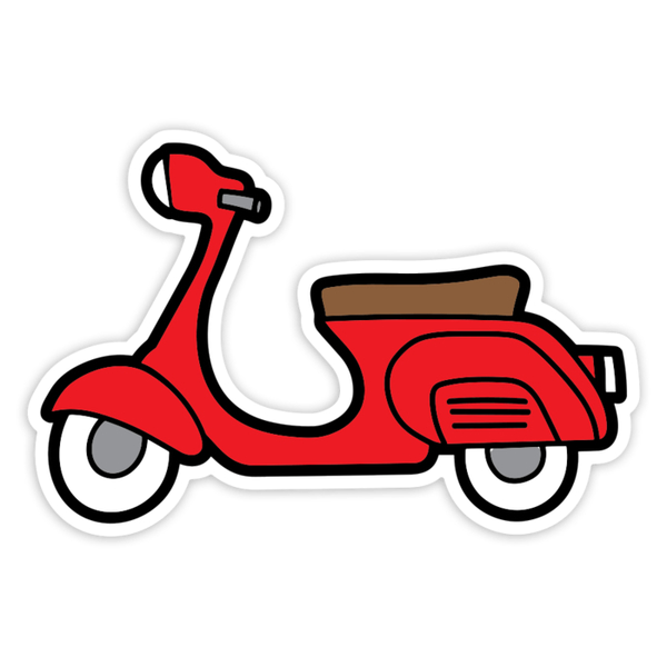 Adesivi per Auto e Moto: Silueta Vespa Rossa Semplice