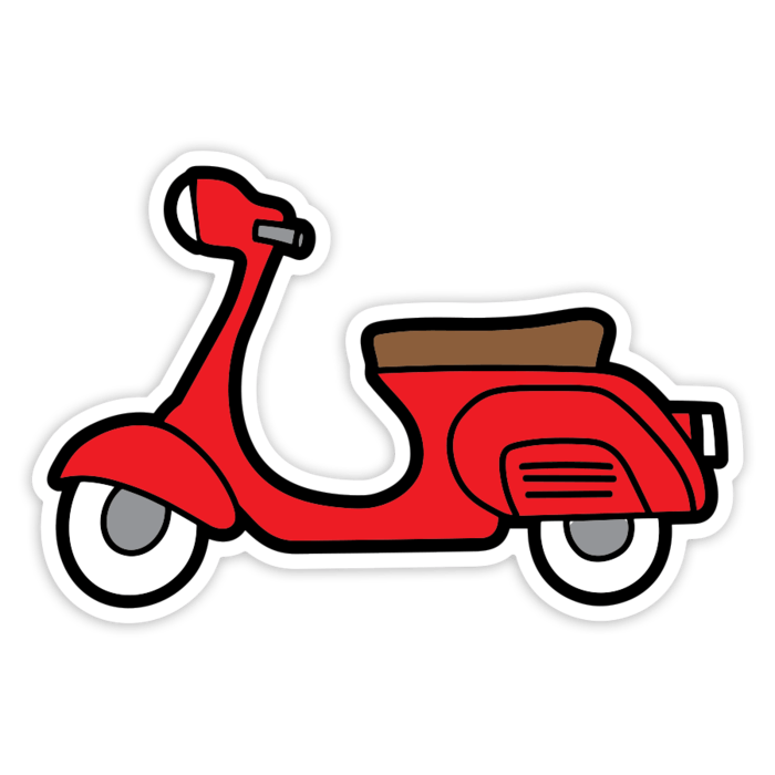 Adesivi per Auto e Moto: Silueta Vespa Rossa Semplice