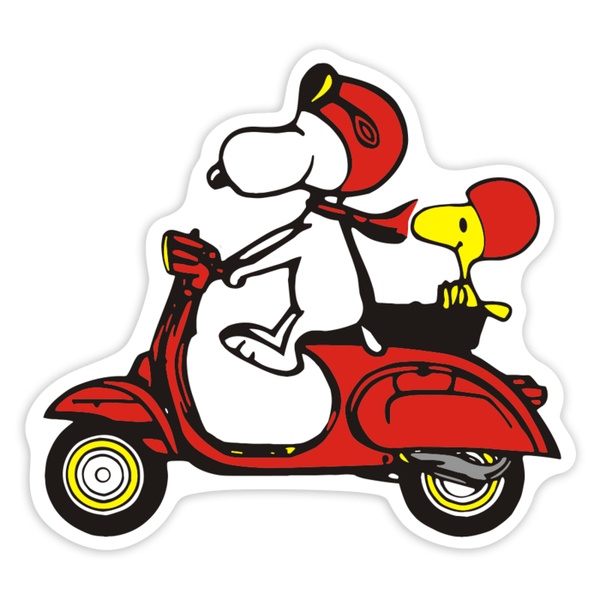 Adesivi per Auto e Moto: Snoopy Vespa Rossa