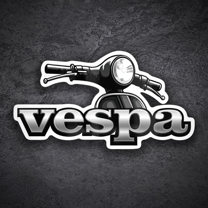 Adesivi per Auto e Moto: Fronte Vespa Grigia