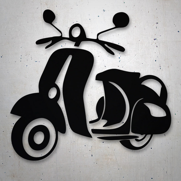 Adesivi per Auto e Moto: Silhouette Vespa Scooter Classico
