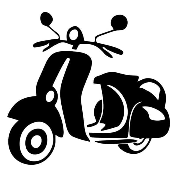 Adesivi per Auto e Moto: Silhouette Vespa Scooter Classico