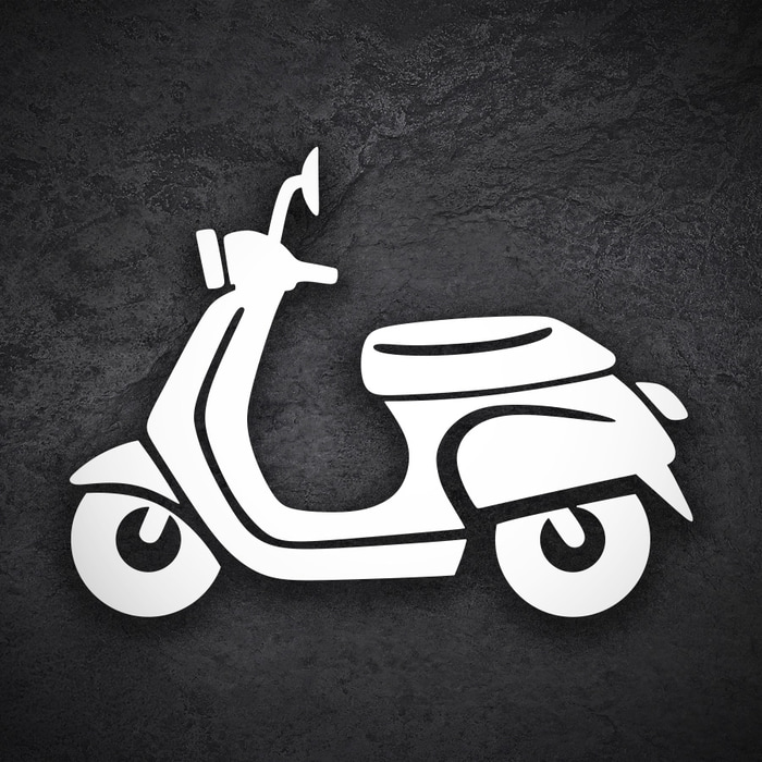 Adesivi per Auto e Moto: Silhouette Scooter Classico