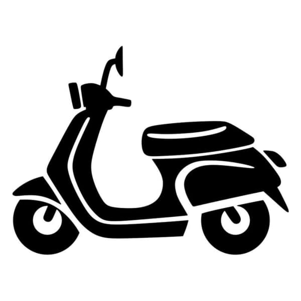 Adesivi per Auto e Moto: Silhouette Scooter Classico