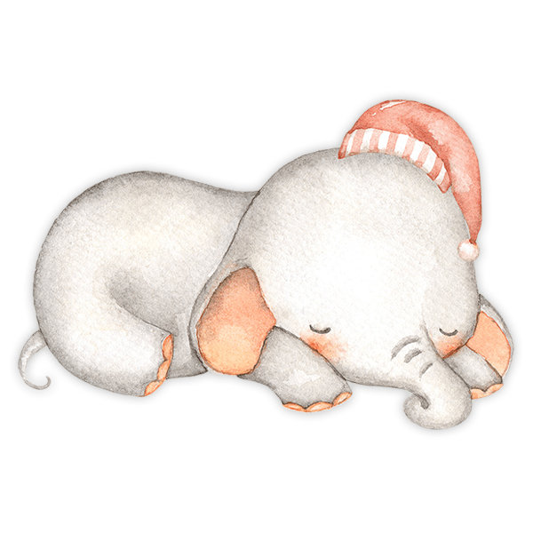 Adesivi per Bambini: Elefante acquerello Sleeper