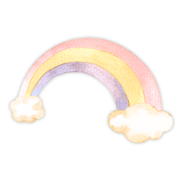 Adesivi per Bambini: Acquerello arcobaleno