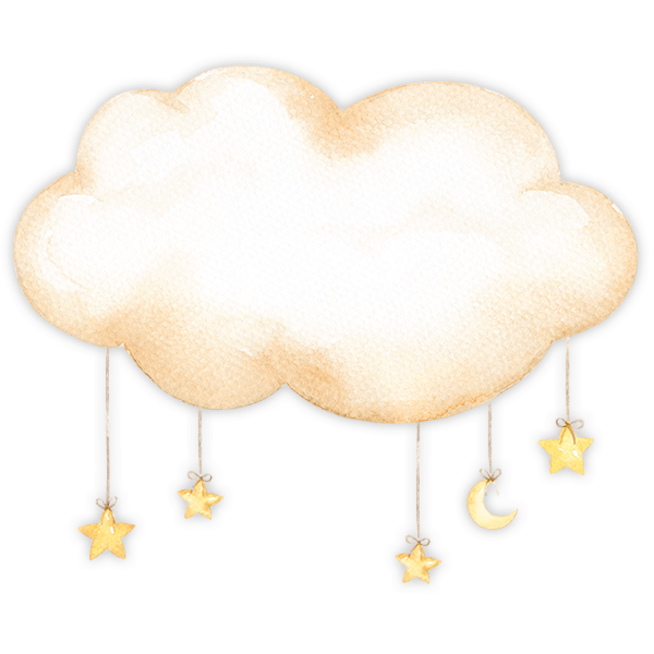 Adesivi per Bambini: Nuvola con stelle appese