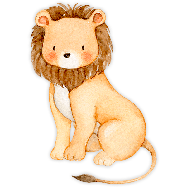 Adesivi per Bambini: Acquerello leone 0