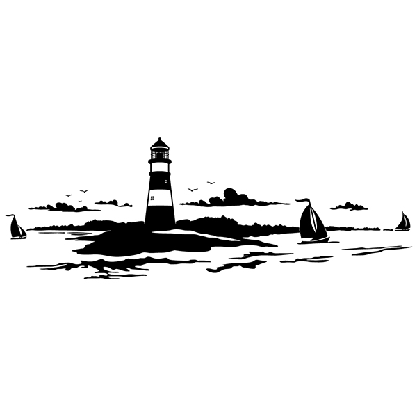 Adesivi per Auto e Moto: Faro di Marittimo Skyline