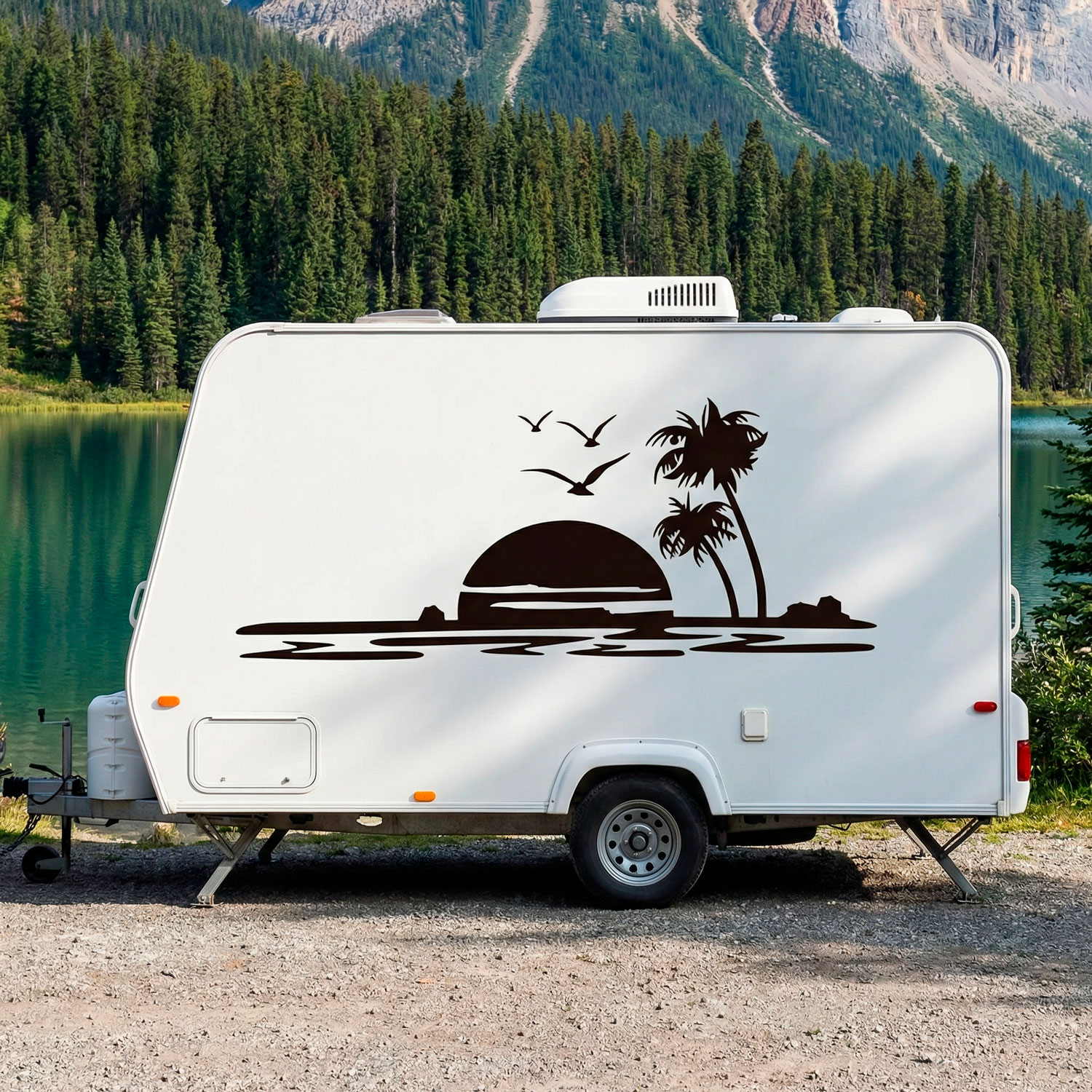 Adesivi per camper: Spiaggia paradisiaca