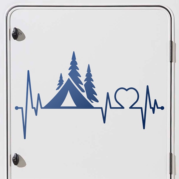 Adesivi per camper: Campeggio elettrocardiogramma