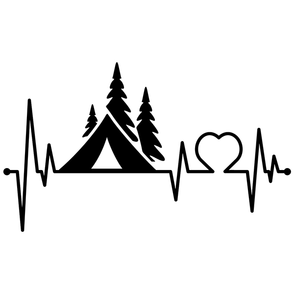 Adesivi per camper: Campeggio elettrocardiogramma