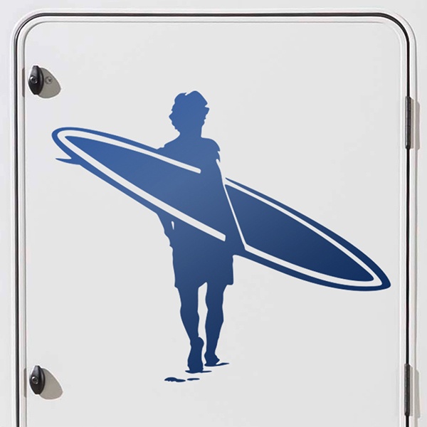 Adesivi per camper: Surfista sulla spiaggia