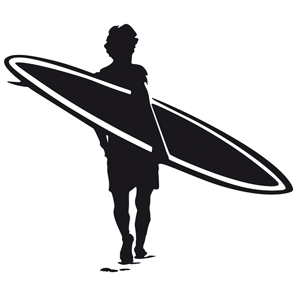 Adesivi per camper: Surfista sulla spiaggia
