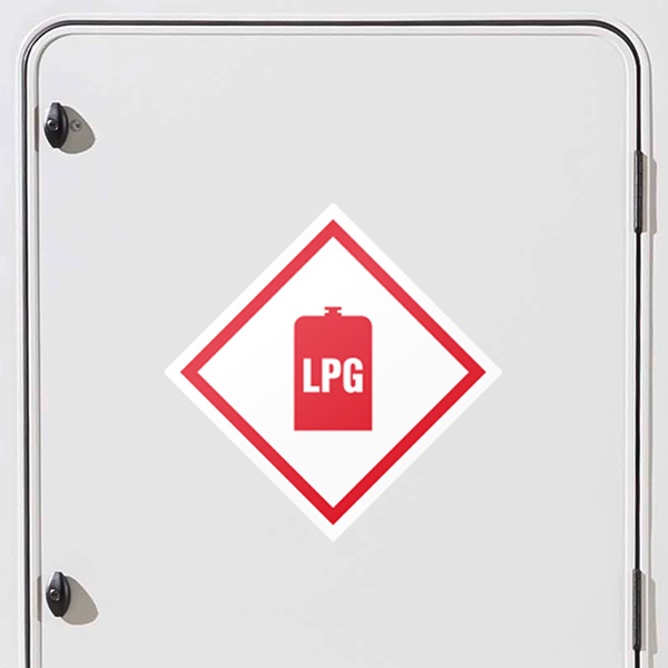 Adesivi per camper: Segnali pericolo LPG