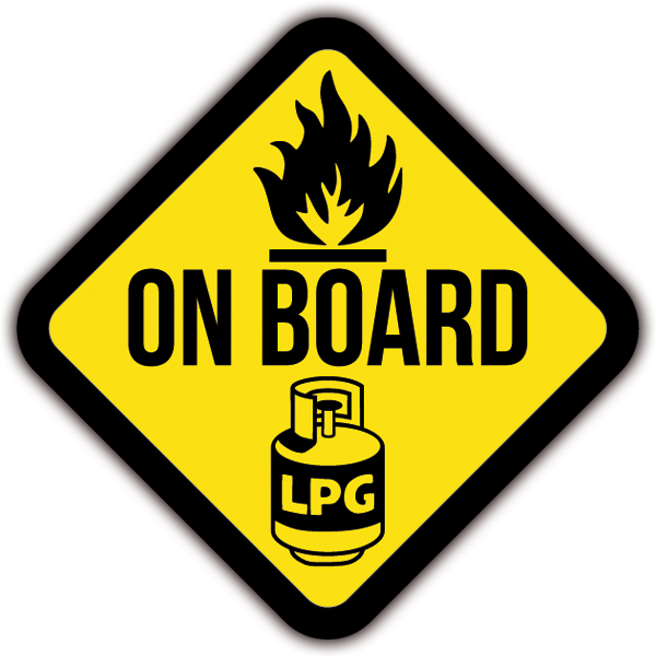 Adesivi per camper: Segnali LPG a bordo