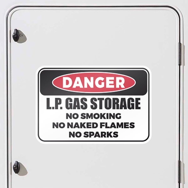 Adesivi per camper: DANGER - LP GAS Storage