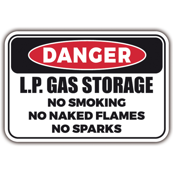 Adesivi per camper: DANGER - LP GAS Storage