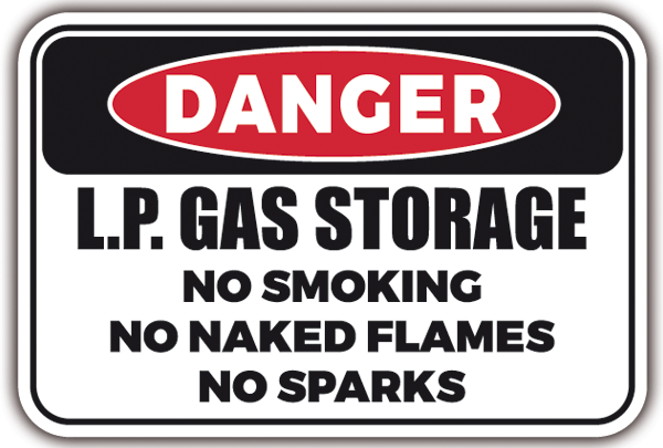 Adesivi per camper: DANGER - LP GAS Storage