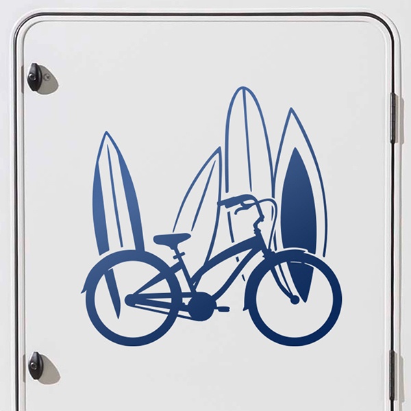 Adesivi per Auto e Moto: Bicicletta classica e tavole da surf 0