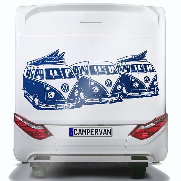 Adesivi per Auto e Moto: Trio de camionnettes de surf