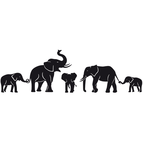 Adesivi per camper: Elefanti in famiglia
