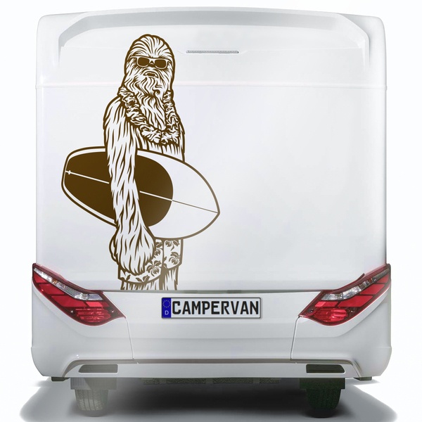 Adesivi per camper: Surfista Chewbacca