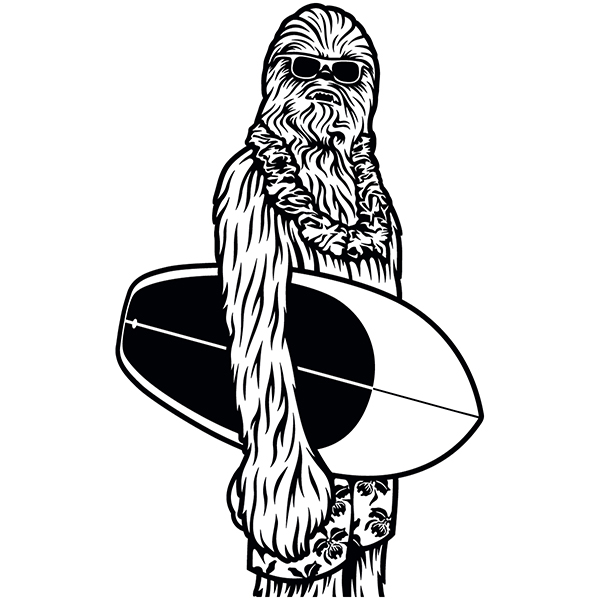 Adesivi per camper: Surfista Chewbacca