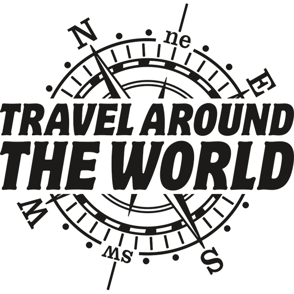 Adesivi per camper: Itinerario intorno al mondo, in inglese