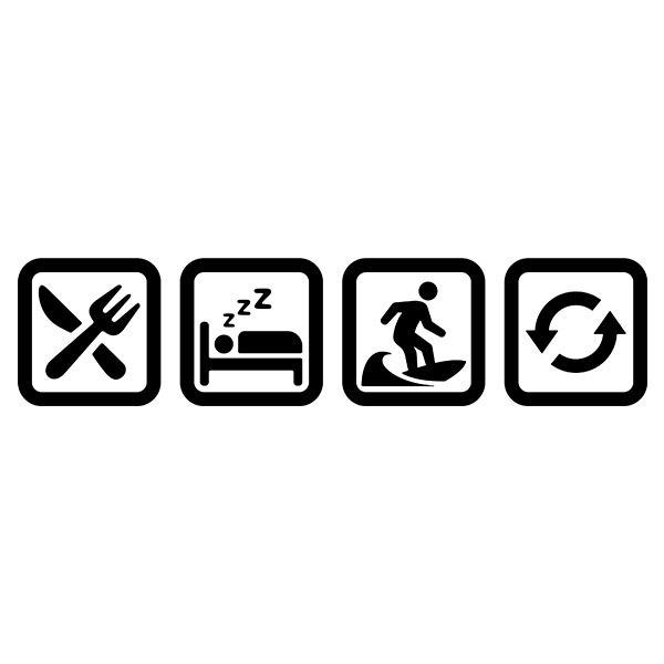 Adesivi per camper: Simboli di routine del surf