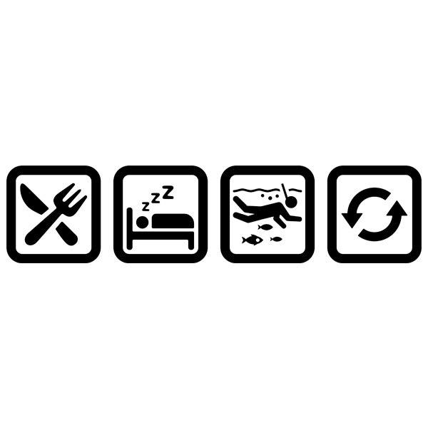 Adesivi per camper: Simboli immersioni di routine