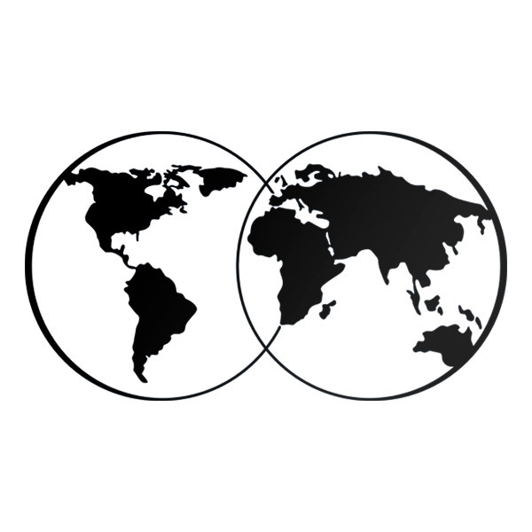 Adesivi per camper: Mappa del Mondo Circolare
