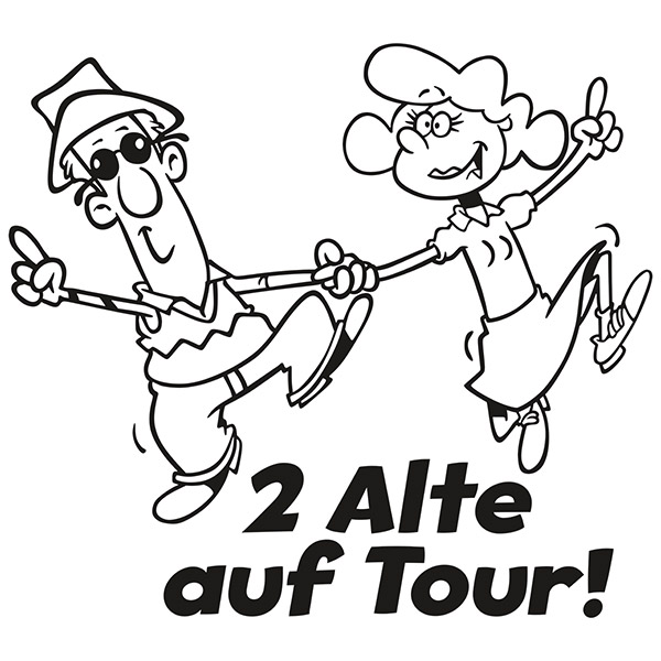 Adesivi per camper: 2 Alte auf Tour!