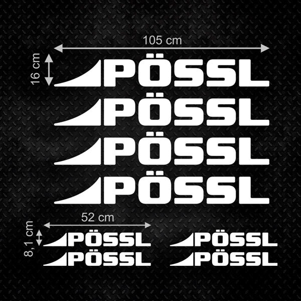 Adesivi per Auto e Moto: Set 8X Pössl