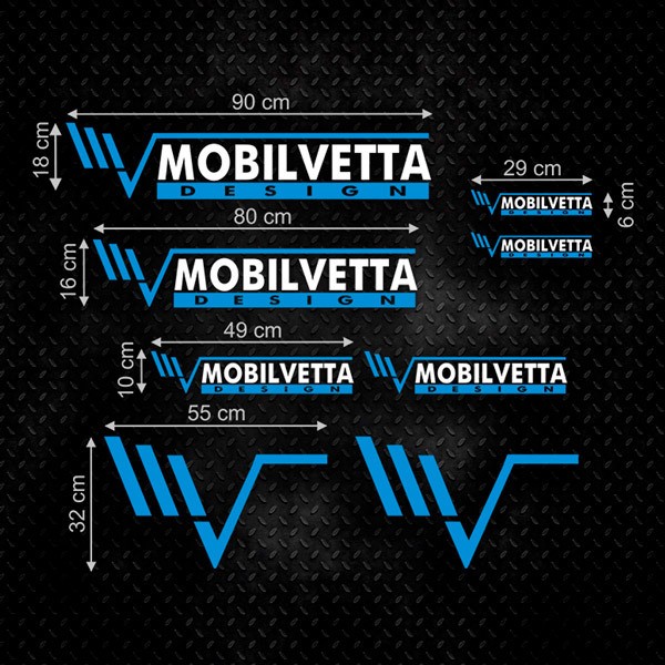 Adesivi per Auto e Moto: Set 8X Mobiletta Design in due Colori