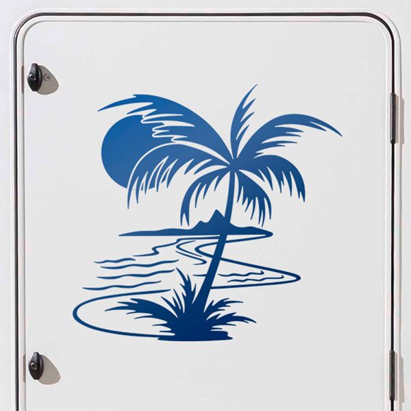 Adesivi per camper: Palma sulla Spiaggia