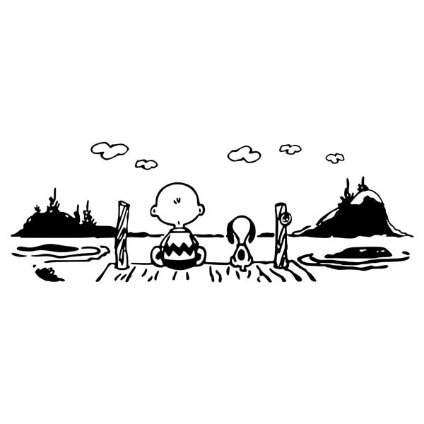 Adesivi per camper: Paesaggio Snoopy