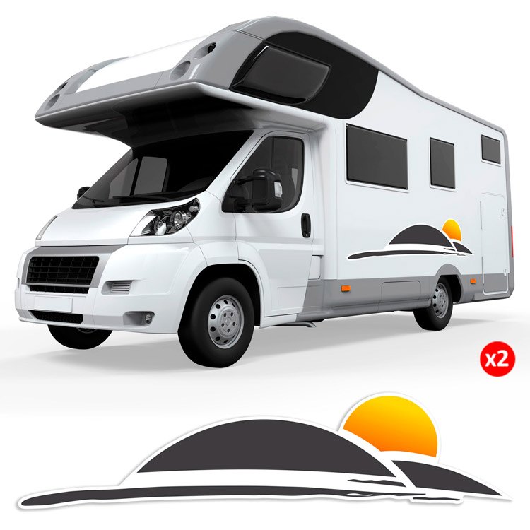 Adesivi per camper: Pilote - Set di 2 Adesivi per Camper