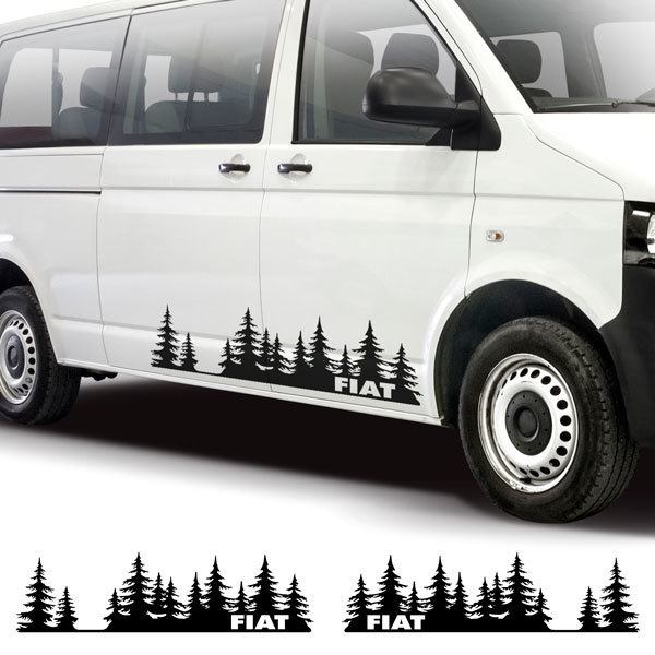 Adesivi per Auto e Moto: 2x Trees Fiat
