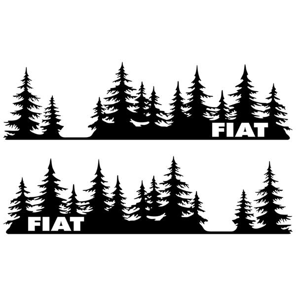 Adesivi per Auto e Moto: 2x Trees Fiat