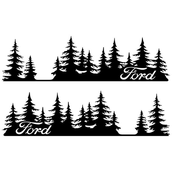 Adesivi per camper: 2x Trees Ford