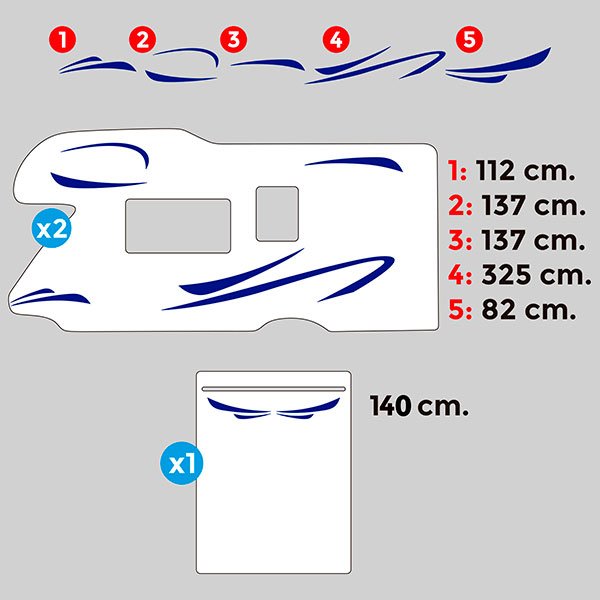 Adesivi per camper: Saturn Caravan Kit