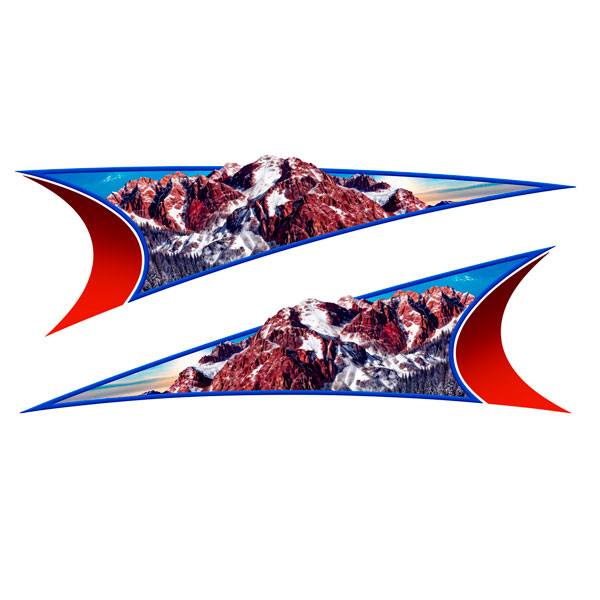 Adesivi per camper: Montagne Innevate