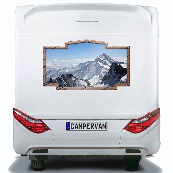 Adesivi per camper: Cornice vintage Alpi svizzere