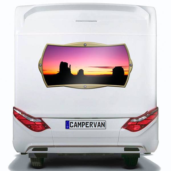 Adesivi per camper: Cornice rettangolare Grand Canyon al tramonto