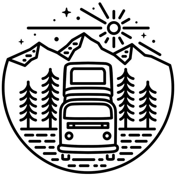 Adesivi per camper: Caravan in montagna