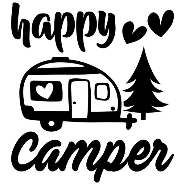 Vinile e adesivi per camper frase happy camper