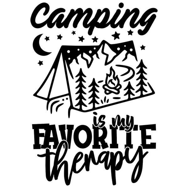 Adesivi per camper: Camping is my favorite therapy