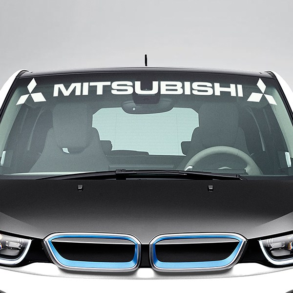 Adesivi per Auto e Moto: Fascia parasole Mitsubishi con loghi 0