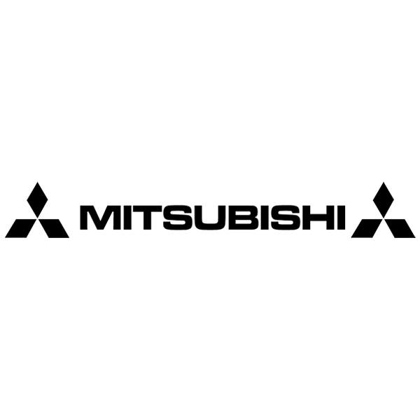 Adesivi per Auto e Moto: Fascia parasole Mitsubishi con loghi
